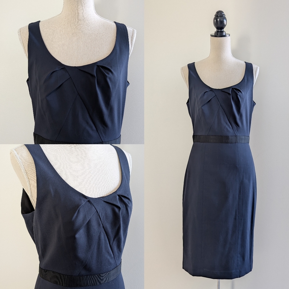 Like New Club Monaco Navy Sleeveless Wool Dress
